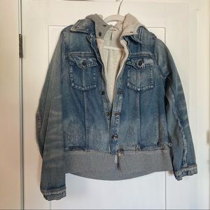 Free People hoodie jean jacket large